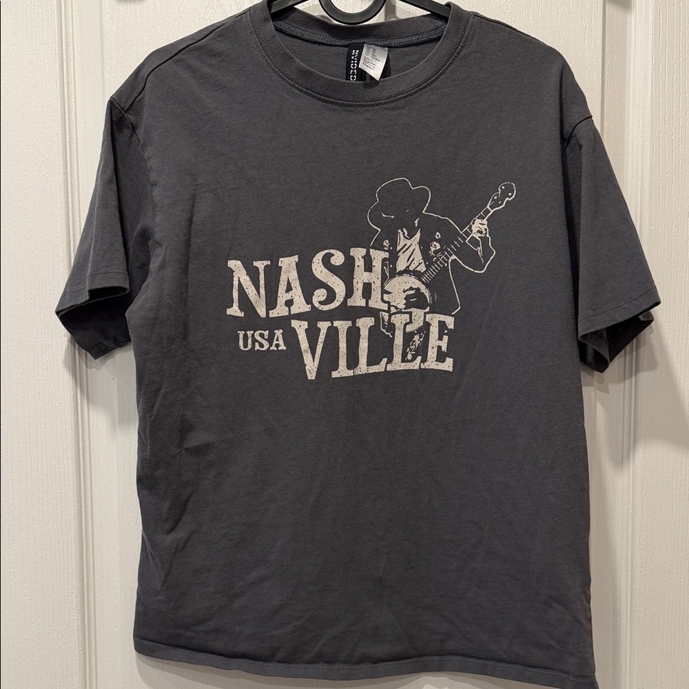 H&M Nashville oversized Graphic Tee - Dark Gray